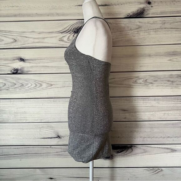 Princess Polly Sparkly Silver One Strap Mini Bodycon Dress - Picture 9 of 11